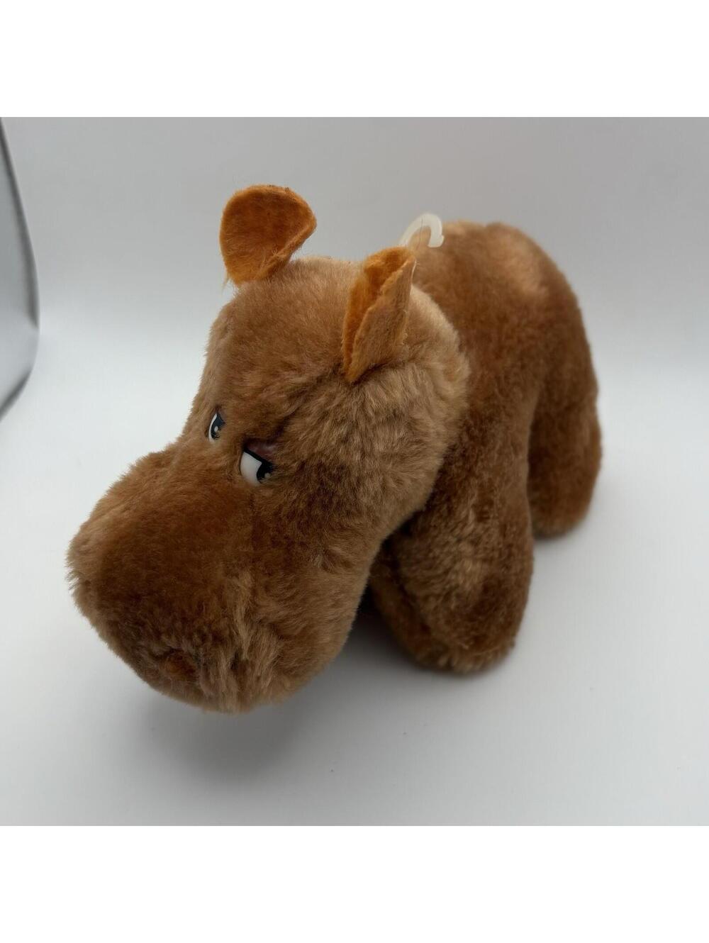 Vintage Mighty Star Cuddly Puffs Brown Hippo